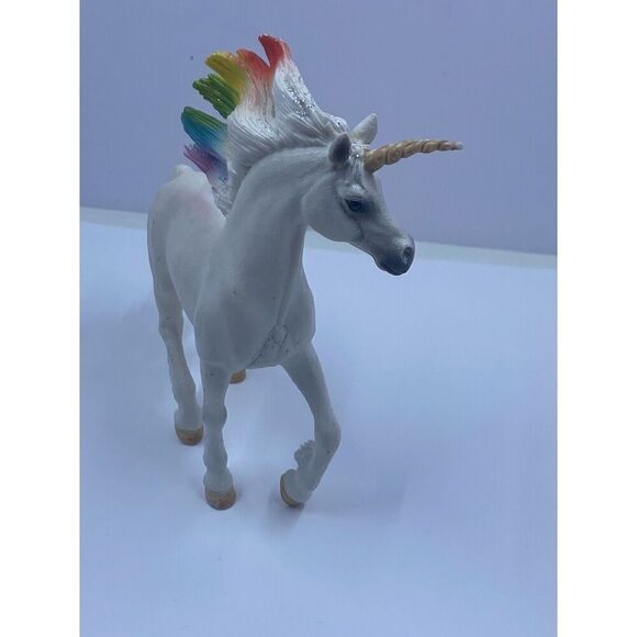 SCHLEICH D-73527 White Unicorn Rainbow Sparkle Mane Tail Germany - Picture 8 of 11